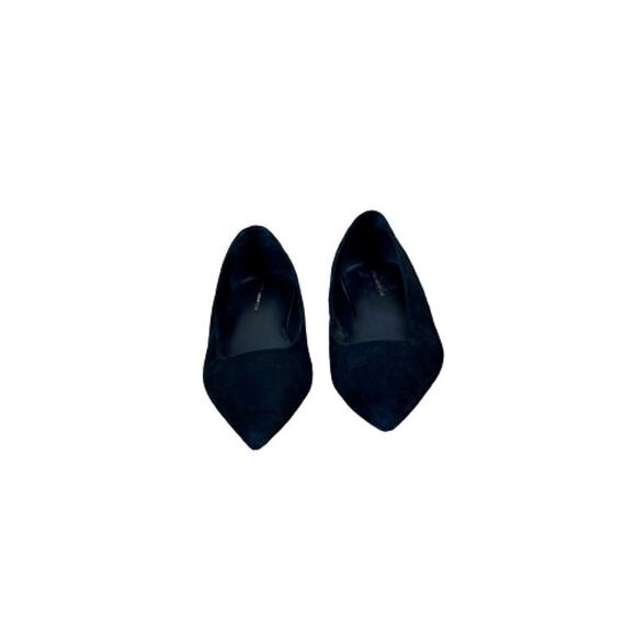 Good American Black Suede Pointed Toe Flat Shoes Size 12 - Picture 7 of 8